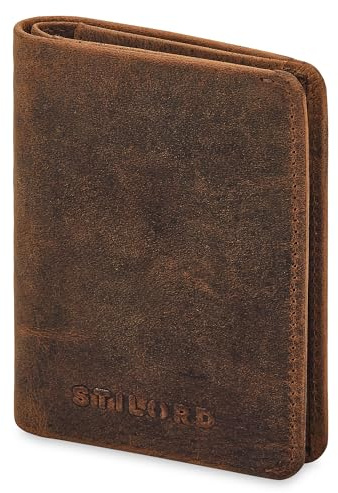 STILORD 'Levent' Mini Kredit-Kartenetui Leder Slim Wallet - Kleines Echtleder Portemonnaie Kartenhalter für 10 Karten - Credit Card Holder Geldbörse RFID - Herren Damen, Farbe:Avani - braun