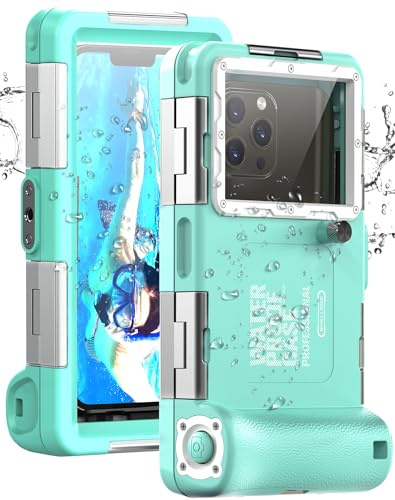 Waterproof Diving Phone Case for iPhone Samsung Galaxy Huawei Series Smartphones, Professional [50ft/15m] Outdoor Snorkeling Underwater Surfing Photo Video Cover (Teal)