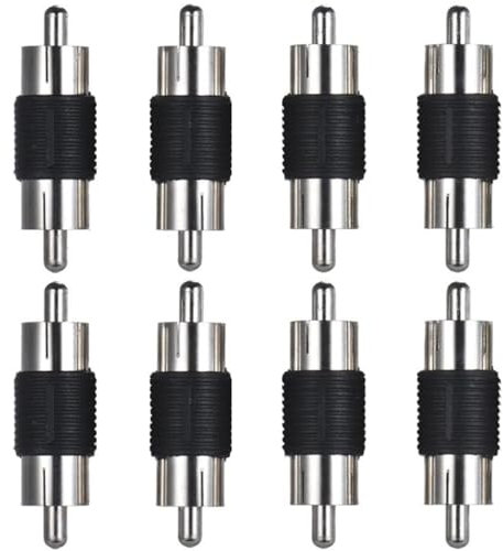 Greluma 8 Pz Connettore adattatore RCA maschio maschio per collegamento Phono, altoparlante, cavo, amplificatore