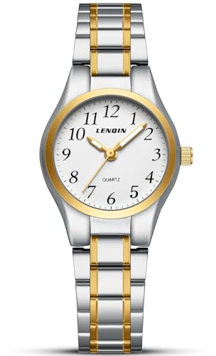 Damenuhr Edelstahl Armbanduhr Damen Wasserdichte Analog Quarz Uhr Damen