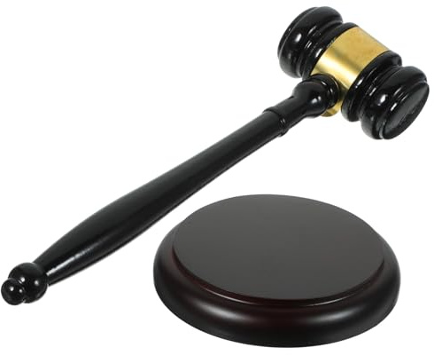 Operitacx Martello Giudice in Legno Con Base Per Vendite e Tribunali Martelletto Avvocati e Giudici Falegnameria Utensili Legno Sicuro Ed Elegante
