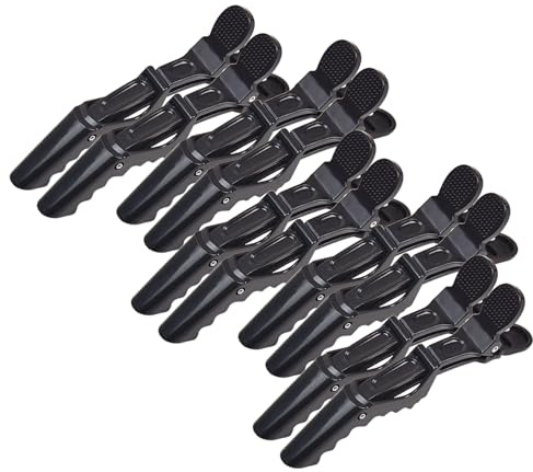 10 Stück Alligator Haarclips Styling Schnittclips Professionelle Salon-Grade Haarclips für Haarstyling, Färbung, Schneiden (Schwarz)