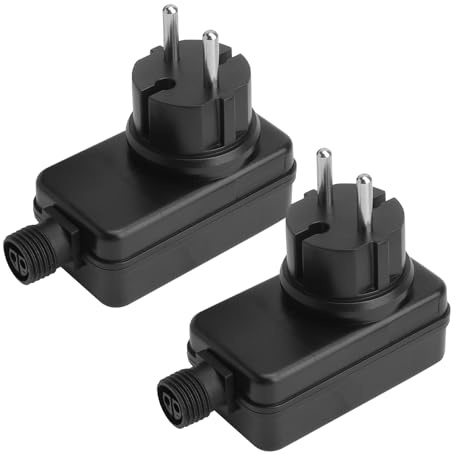2 Piezas Transformador 220V a 12V, 24W Fuente Alimentacion 12V, IP44 Impermeable LED Transformador 12V, Adaptador Alimentacion para iluminación de jardín, iluminación navideña, luces de hadas