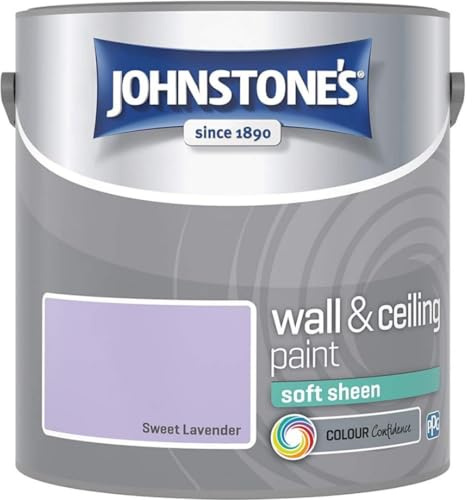 Sweet Lavender Johnstone’s Wall & Ceiling Soft Sheen Paint 2.5L – Subtle Sheen Finish, Durable & Washable, Quick Dry, Low Odour Interior Paint for Walls & Ceilings