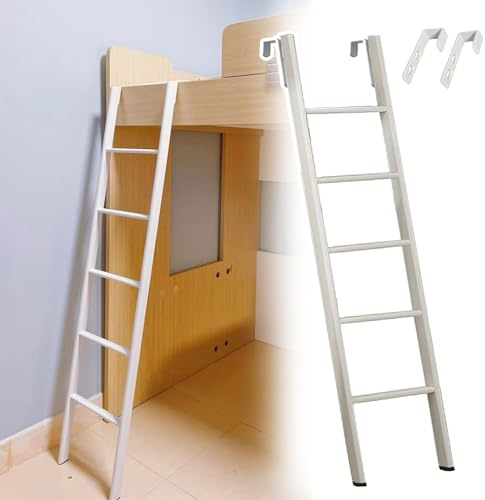 Scaletta per Letto a Castello 45/50/55/59/63 - Scaletta Corta Regolabile in Metallo, salvaspazio per Camper, dormitori Studenteschi, scuole, con Ganci (Dimensioni: 160 cm/63)