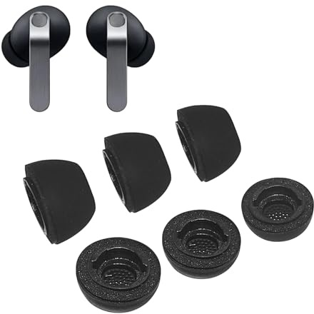 Adhiper 3 Pairs Ear Tips for Samsung Galaxy Buds4 Pro/Buds3 Pro, Silicone Surface Memory Foam Replacement Earbud Tips with Secure Snap-On Fit, Noise Isolating Comfortable Earplugs-S/M/L(Black)