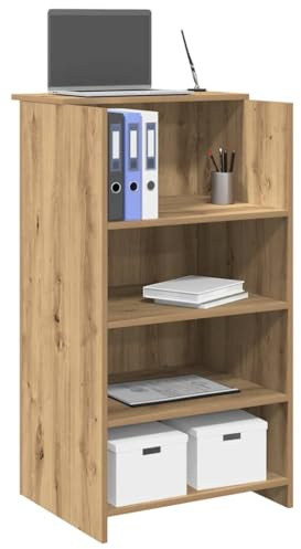 kithwjll Empfangstheke Artisan-Eiche Holzwerkstoff 55x50x103,5 cm mit integriertem Tresen und Stauraum für Büro, Gaming Schreibtisch, Computertisch und vielseitige Nutzung