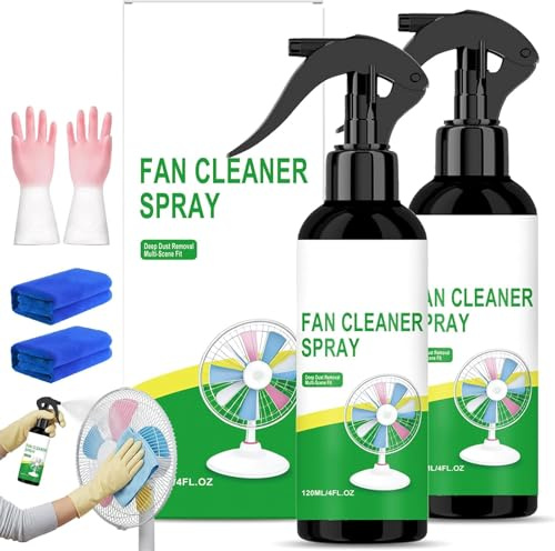 2026 New Fan Cleaner Spray, No Rinse Fan Cleaning Spray, Household Powerful Fan Cleaner, Multifunctional Dust & Oil Remover for Fan Blades, Air Conditioners Vents and Home Appliances (2Pcs)