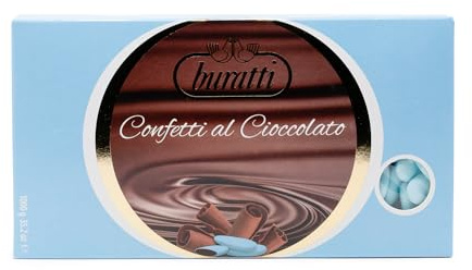 Buratti Confetti Cioccolato, Azzurro, 1 kg, confezione da 2