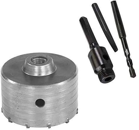 Dapetz ® TCT Core Drill Bit 110mm Hole Saw Masonry Stone Brick With 100mm SDS Plus Arbor and Morse Tapered Guide Drill Bit 8 x 110 mm Ideal for Brick, Concrete, Cement Stone Wall