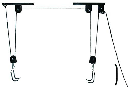 P4B Soporte-elevador de techo para bicicleta, universal, negro, certificado TÜV/GS, hasta 20 kg