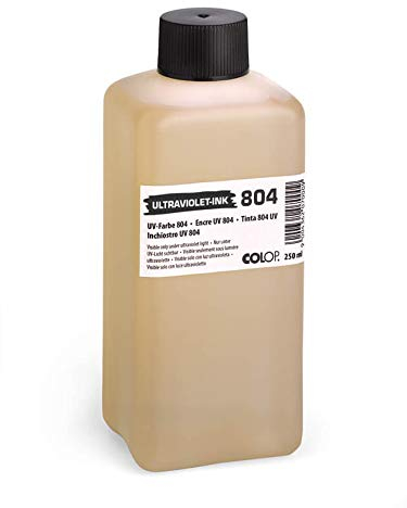 COLOP UV-Stempel-Farbe 804, unsichtbar, 250 ml, Abdruck nur sichtbar unter UV-Lampe