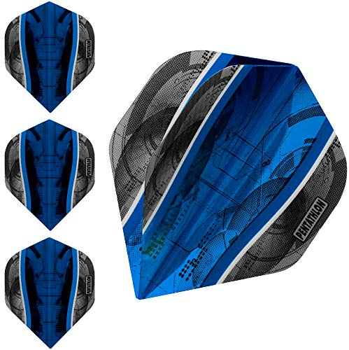Pentathlon Silver Edge Dartflights, extra stark, 100 Mikron, Standard, 5 Sets (15), aqua