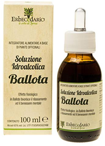 Erbecedario Tintura Madre Ballota, Integratore per dormire la notte, Favorisce il riposo notturno contrastando agitazione e stress, Soluzione Idroalcolica Gocce per dormire, 1 Flacone 100 ml