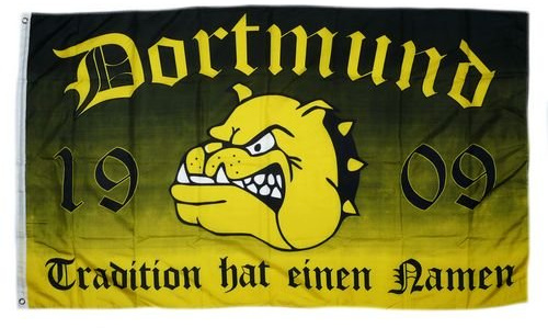 Fahne/Flagge Dortmund Tradition Bulldogge 90 x 150 cm