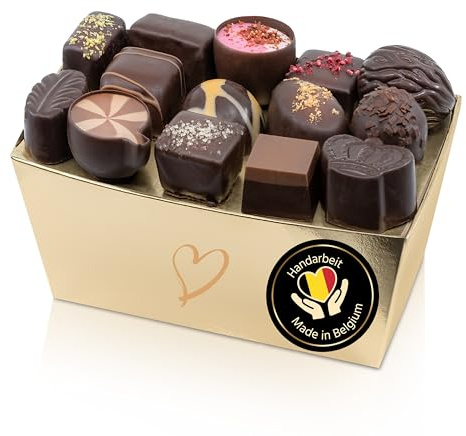 ePralinchen handverarbeitete belgische Luxus-Pralinen | Dark Edition 500g | dunkle Pralinenmischung mit Brownie, Kaffee, Mandeln uvm. | ohne Alkohol | köstliche Schokolade made in Belgium