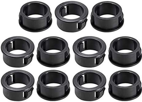 Sourcingmap 20mm Mounted Dia Snap in Cable Hose Bushing Grommet Protector Black 11pcs