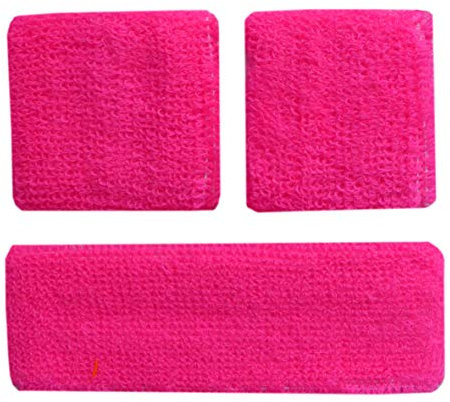 Unbekannt Set Schweißband und Armbänder pink Karnevalskostüm Kostüm Karneval Party