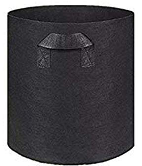 1 sac de plantation avec anses en tissu non tissé noir et gris (50 x 70 cm, 140 l, noir)