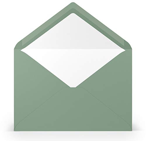 PAPERADO 50 Briefumschläge DIN C5 Eucalyptus gerippt - 100 g/m² Kuvert Ohne Fenster 15,7 x 22,5 cm - Umschläge mit Nassklebung spitzer Klappe