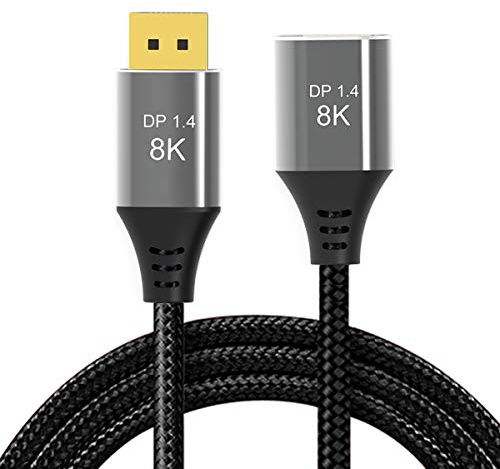 xiwai DisplayPort 1.4 8K 60hz Extension Cable Male to Female Ultra-HD UHD 4K 144hz DP to DP Cable 1M for Video PC Laptop TV