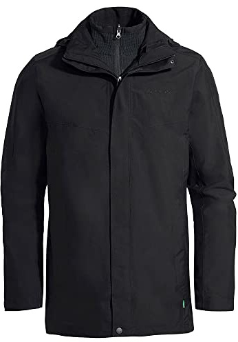 VAUDE Idris III 3-in-1 Parka Herren – Herren-Winterjacke wasserdicht, winddicht & atmungsaktiv mit Eco Finish, Herren-Doppeljacke mit wärmender Hybrid-Innenjacke – in Schwarz, Größe: M