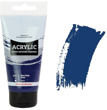 7 Artists Acrylfarbe Blau 75 ml – Hochdeckende Dunkelblau Acryl für Holz, Leinwand, Ton & Stein Bemalen | Einzelne Acrylic Paint | Acryl Farbe für Basteln & Malen | Acrylfarben Einzeln