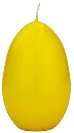 INNA-Glas Osterei Kerze LEONITA, gelb, 12cm, 8cm, 40h - Made in Germany | Deko Kerzen