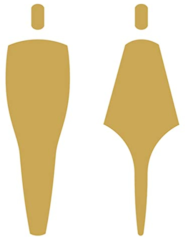 WC-Schild, WC-Schild aus Messing für Herren und Damen, Pfeilfiguren-Set, moderne Badezimmer-Türschilder, Behindertenbeschilderung für Hotel, Geschäft, Parkplatz, Einkaufszentrum, Restaurant, Badezimm