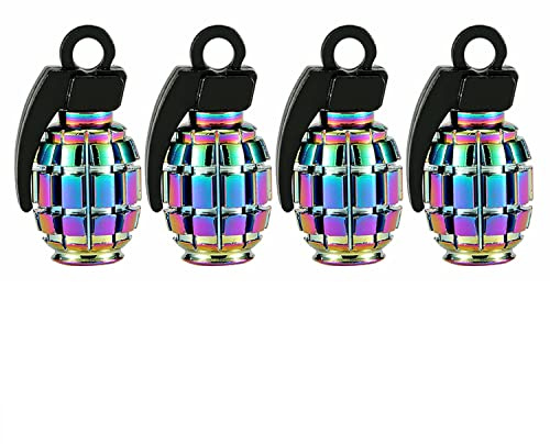 4 STÜCKE Regenbogen Farbe MTB Fahrrad Schrader Ventilkappe Aluminiumlegierung Auto Motorrad Felge Reifen Vorbau Staubschutz,1