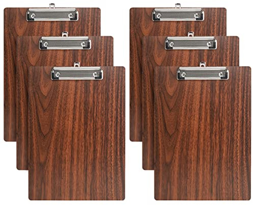 SOYIRI Klemmbrett A5 Holz,6 Stück Klemmbretter mit Metalklemme | Schreibbrett Schreibplatte Clipboard Zwischenablage