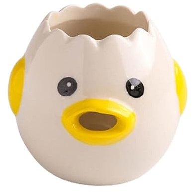 Egg White Yolk Separator Kitchen Egg Separator Yolk Separator Cute Egg Filter Egg Separator Creative Kitchen Tool Household (Yellow)