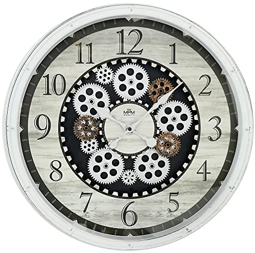 MPM Design Kunststoff Wanduhr Retro Stil (Grey)