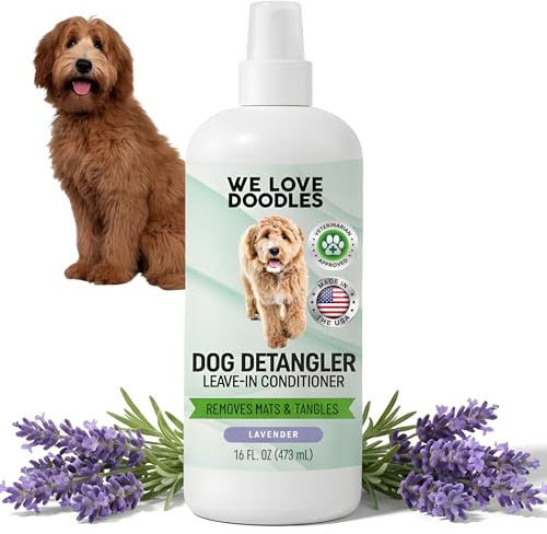 We Love Doodles Dog Detangler Spray - Leave-in Conditioner for Dogs - Dog Detangling Spray - Dematting Spray for Dogs - Tangle Remover - Made in The USA (Lavender)