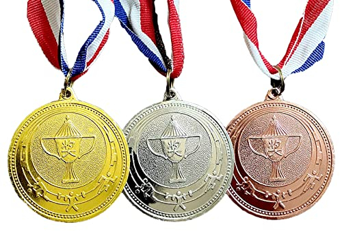 Eterspr 9 Stück Gold Silber Bronze Medaillen, Metall Medaillen, für Wettbewerbe Party Dekorationen Olympischer Stil