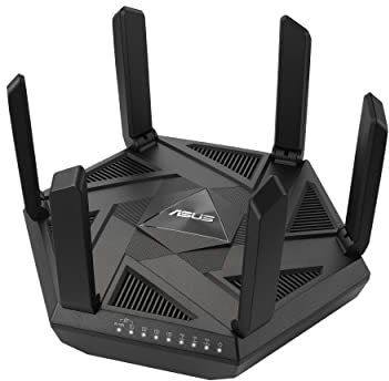 ASUS Router RT-AXE7800 Tri-band WiFi 6E (802.11ax), banda 6GHz, navigazione sicura ASUS e sicurezza di rete, protezione istantanea, funzionalità VPN integrate, controllo genitori, porta 2.5G, supporto
