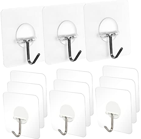 Mobestech 20stücke Teiliges Transparent Starker Selbstklebender Wandhaken Ohne Bohren Vielseitig Spurlos Entfernbar Rostfrei Wiederverwendbar Für Küche Bad Garderobe Tür Badezimmer