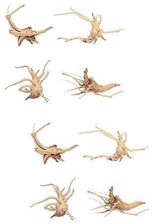 Cabilock 8 Pcs Driftwood for Reptiles Fish Tank Rock Decor Faux Driftwood Branch Fish Tank Decoration Natural Driftwood Mountain View Decor Miniature Rockery Rhododendron Root Aquarium Log