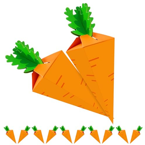 12 Stück Geschenkbox Ostern, Möhrenkisten zum Basteln und Befüllen, Ostern Dekoration, Osterdeko DIY, für Kinder und Erwachsene, SüßIgkeiten, Keks, Schokolade