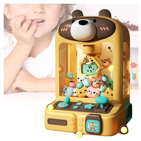 WTCBQC Candy Grabber avec Lumières Et Musique,30 Peluches Et 10 Gashapons ， Machine à Bonbons Cadeau d'anniversaire pour Enfant,Bear