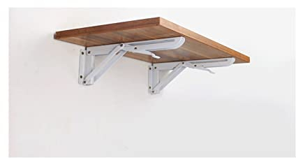 Regalträger 2 stücke Klappwinkelhalterung 16-20 Zoll Dreieck-Regal schwerer Träger verstellbare Wandmontage-Tischtisch-Möbel-Hardware Regal-Bodenträger unsichtbar (Color : White, Size : 20INCH)