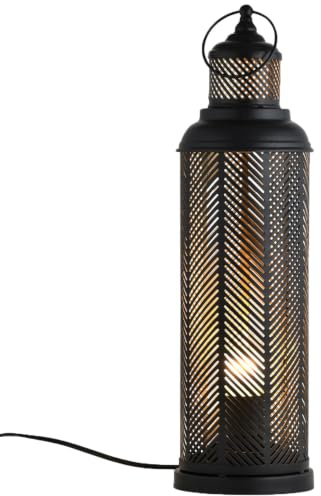 Orientalische Tischlampe Torinos modern aus Metall in Schwarz 43 cm
