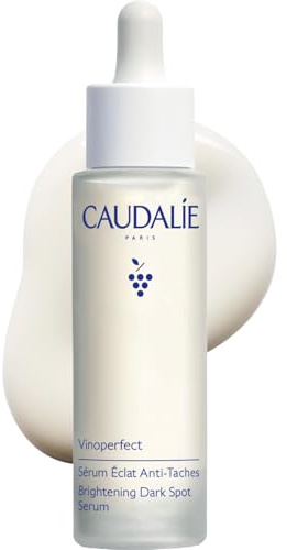 Caudalie Vinoperfect ljusande serum för mörka fläckar, 50 ml | Patenterad viniferin mot pigmentfläckar, -63% färgning, vegansk, oljefri, för alla hudtyper, morgon och kväll