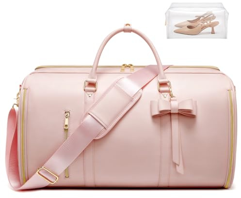 STHMEOOHT Kleidersäcke für Reisen, wandelbare Anzug-Reisetasche für Damen, Pink, Für Damen