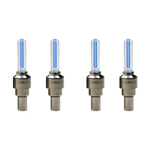 GSCLZ BMX ZubehöR 2 STÜCKE Fahrrad Lichter Reifen Ventilkappe Taschenlampe Auto Auto Motorrad Reifen Luftventil Radspeichen Licht Fahrrad Zubehör Fahrrad ZubehöR(4PCS Blue)