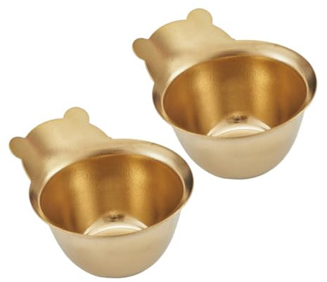 OFFSCH Stylish Stainless Steel Bear Sauce Cup Compact Condiment Dish Dipping Sauce Holder