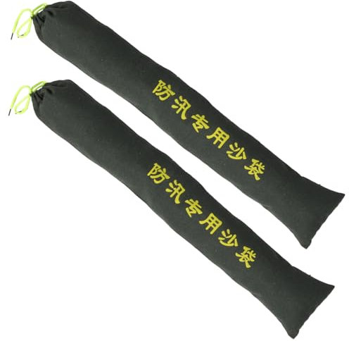 DOITOOL Paquet De Sable Inondations Barrière d'eau De Porte Anti-inondation Toile Épaisse Solide Cordon De Serrage pour Garage Et Maison Lot De 2 Longue Durée