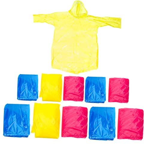 Gogogmee 10pcs Disposable Rain Ponchos Drawstring Hood Lightweight and Portable Raincoats for Adults and Boys and Girls for Outdoor Activities and Emergencies