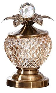 jarrones Jarrón de cristal con forma de bola de cristal, caja de almacenamiento de joyas, tarro de cristal transparente, adornos artesanales de Metal, jarrones de decoración del hogar, macetas florero