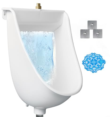 Urinoir commercial mural avec rinçage de salle de bain sans eau pour homme, urinoir en plastique pour homme, garage, urinoir d'extérieur avec tuyau pour maison, dortoir, abri de jardin ou camping-car